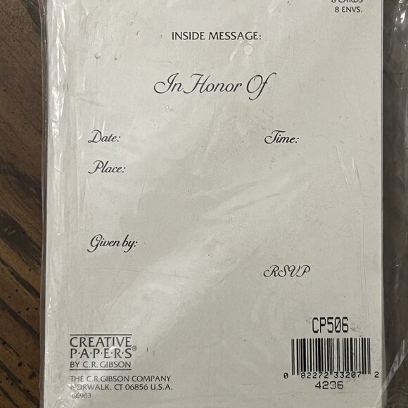 Creative Papers CR Gibson Shower Invitations For Bride & Groom 8 Cards Envelopes - Picture 4 of 4